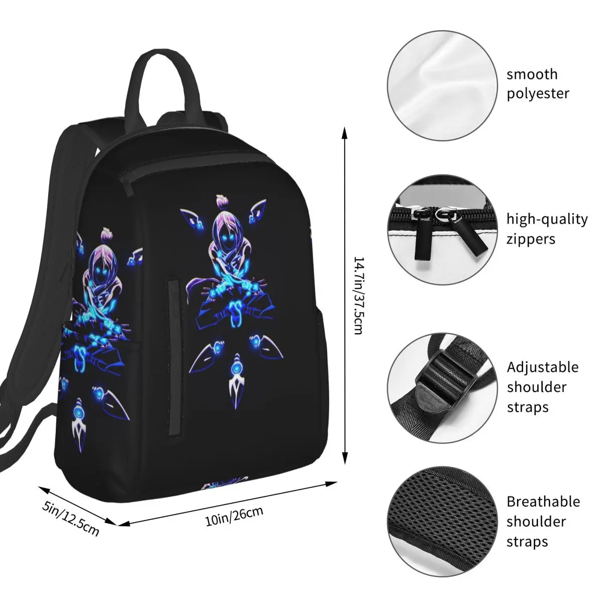 Jett V-Valorant Riot Games Backpack Student BookBag Children School Bag Computer Shoulder Bags Boys Girls