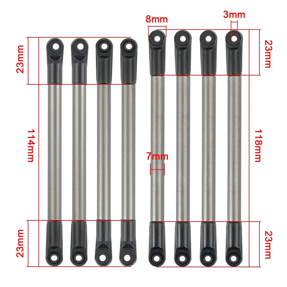 8 Uds varilla de enlace de Metal distancia entre ejes para 1/10 coche trepador de control remoto Axial SCX10 90027 RC4WD D90 D110 CC01 TF2 MST