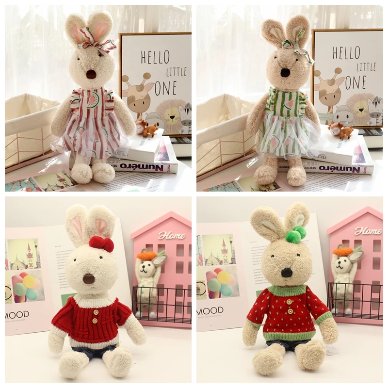 30cm/45cm/60cm Doll Clothes for Le Sucre Rabbit Plush Toys Denim Dress Sweater Accessories for Stuffed Dolls Gifts for Children