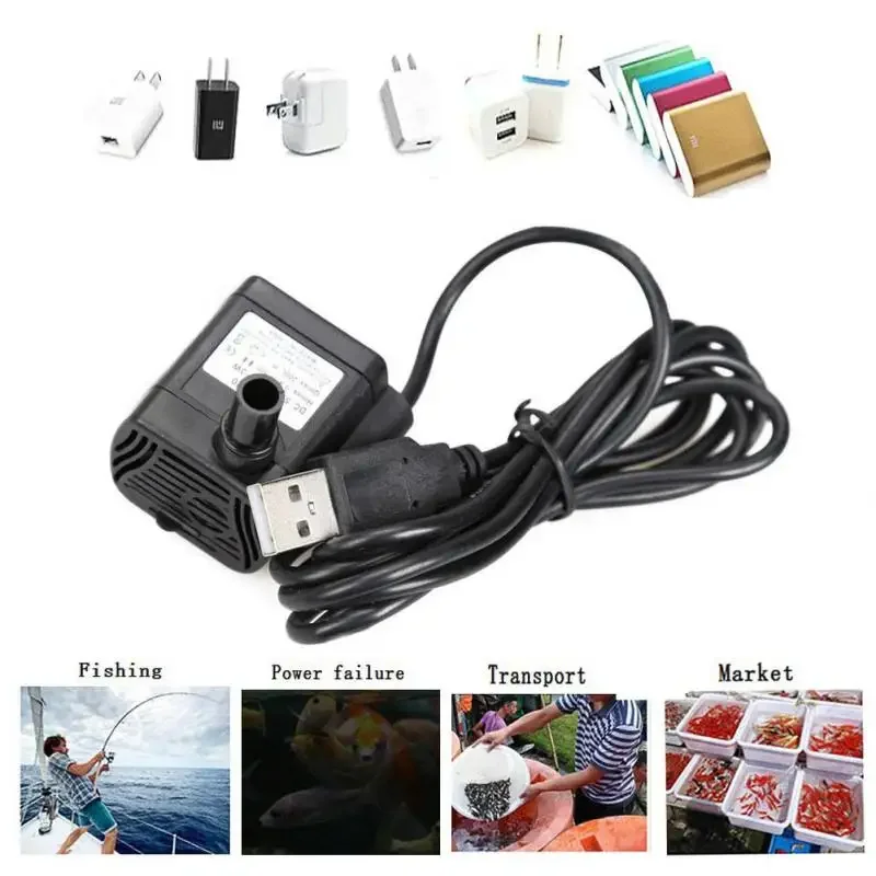 USB Mini Brushless Super Silent Pumping Submersible Water Pump Pet Water Dispenser Accessories Aquarium Circulating Water Pump