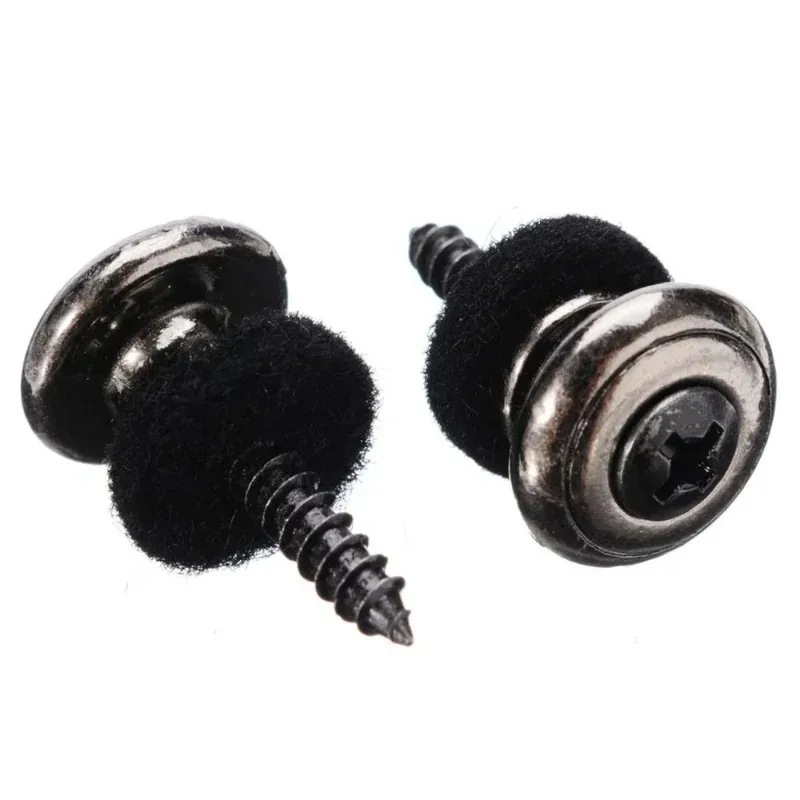 2 szt. Chromowany miedziany pasek gitarowy zamki grzyby głowy gitara basowa pasek zamki szpilki klamra paska przyciski srebrny/czarny/srebrny nowość