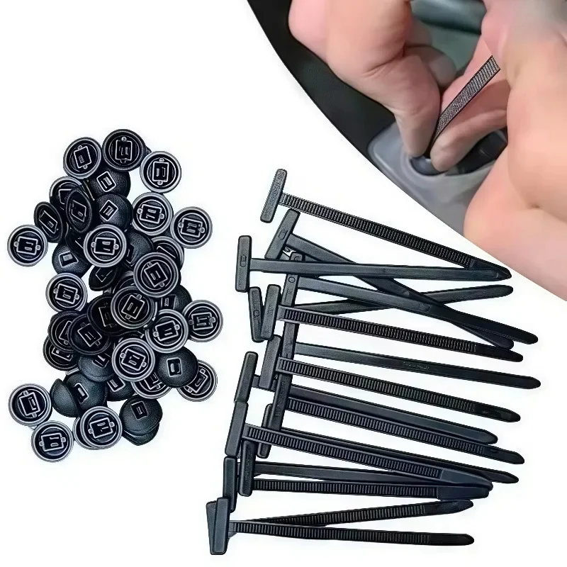20/50/100PCS Nylon Cable Tie Buckle Self-Locking Zip Ties Holder With Pin And Button Cable Tie Tool Car Motorcycle Daily Repair