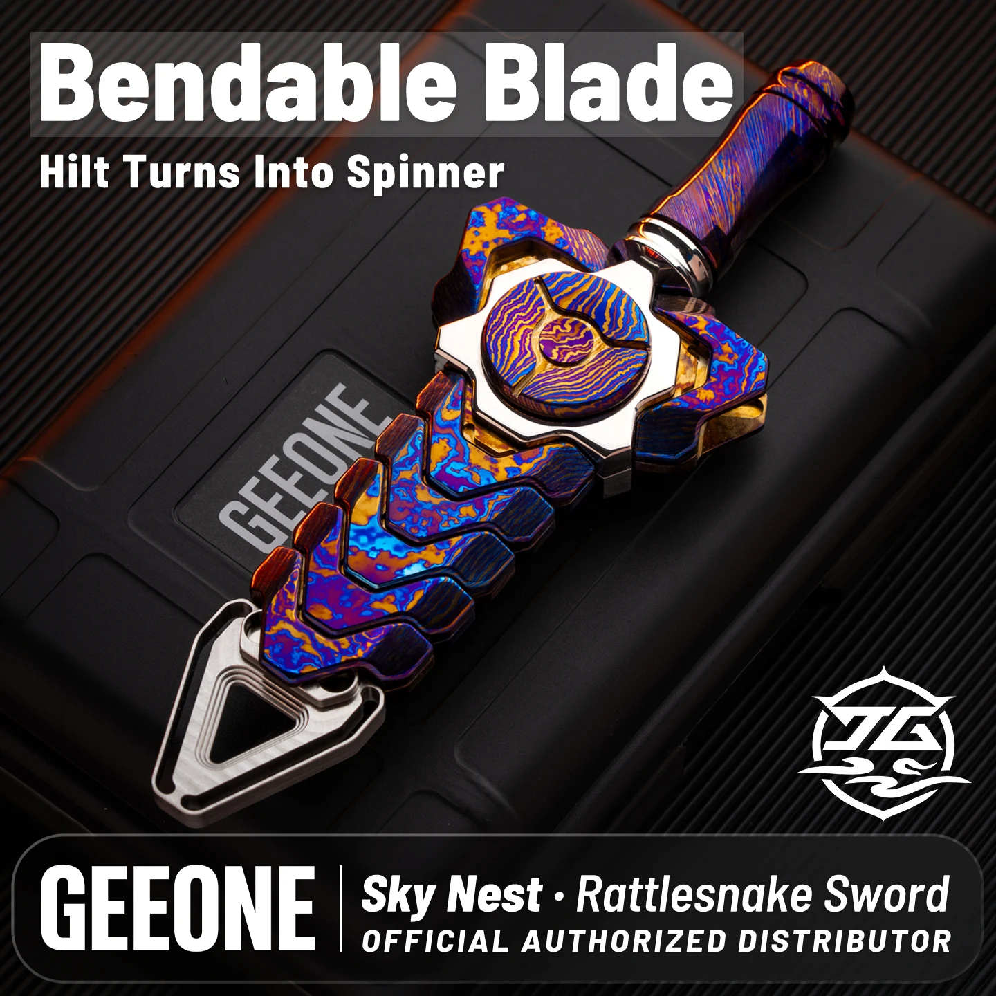 Sky Nest EDC Rattlesnake Fidget Sword Fidget Spinner EDC Fidget Toys Blade Convertible Hilt Gyro Spinner