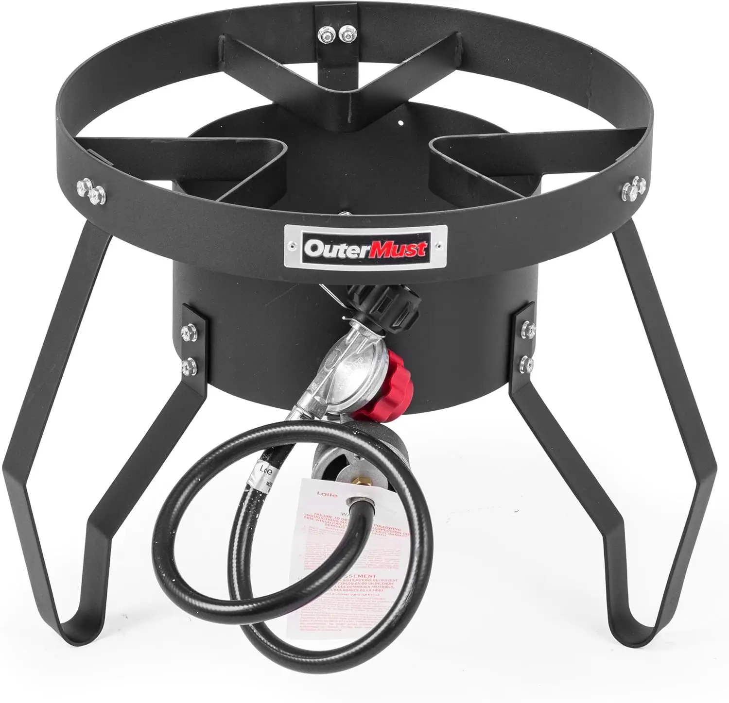 

Gas Stove Propane Burner with Regulator and Cast Iron Braided Holes (single) for Outdoor Cooking, Camping and Seafood Boil