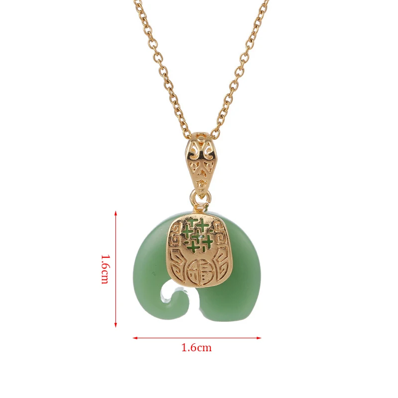 2021 خمر الأبيض Hetian اليشم الفيل قلادة مطلي سلسلة قلادة المختنق