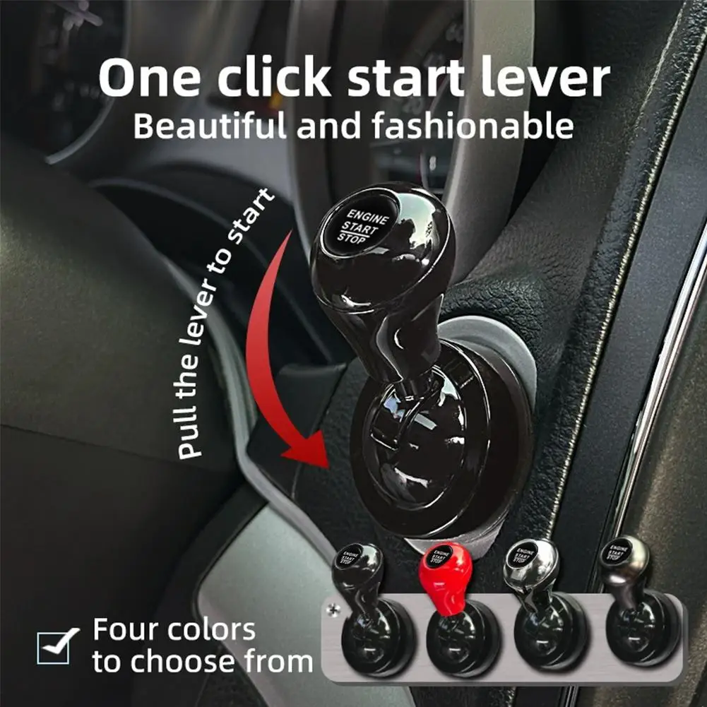 Joystick-Style Push Start Button Cover 30-Second Adhesive Install For Sporty Cockpit Feel