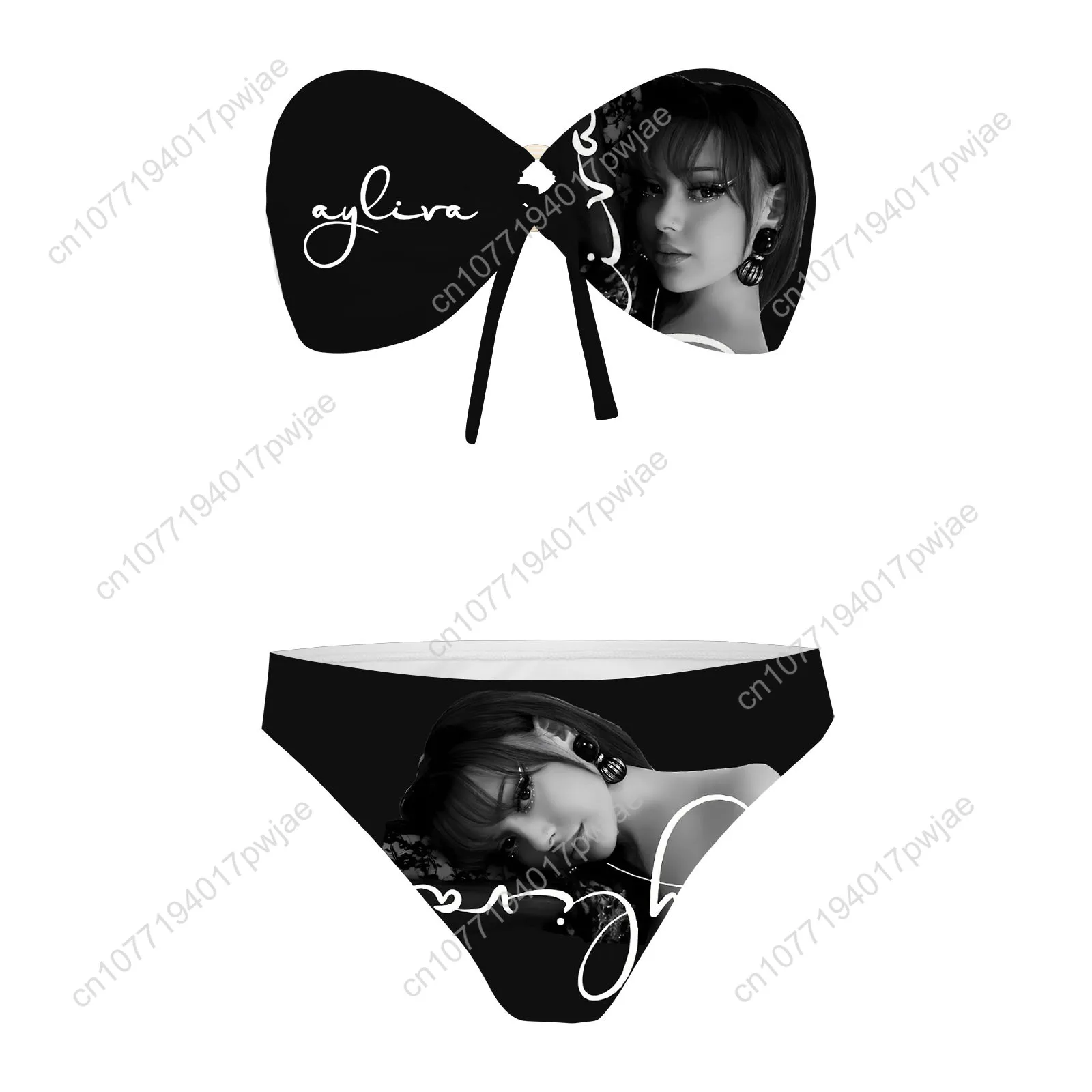 Ayliva Schwarzes Herz Wunder Strapless Swimsuit Bikini Womens Bathing Suits Swimwear Beach Sexy Bikini Customize Beachwear