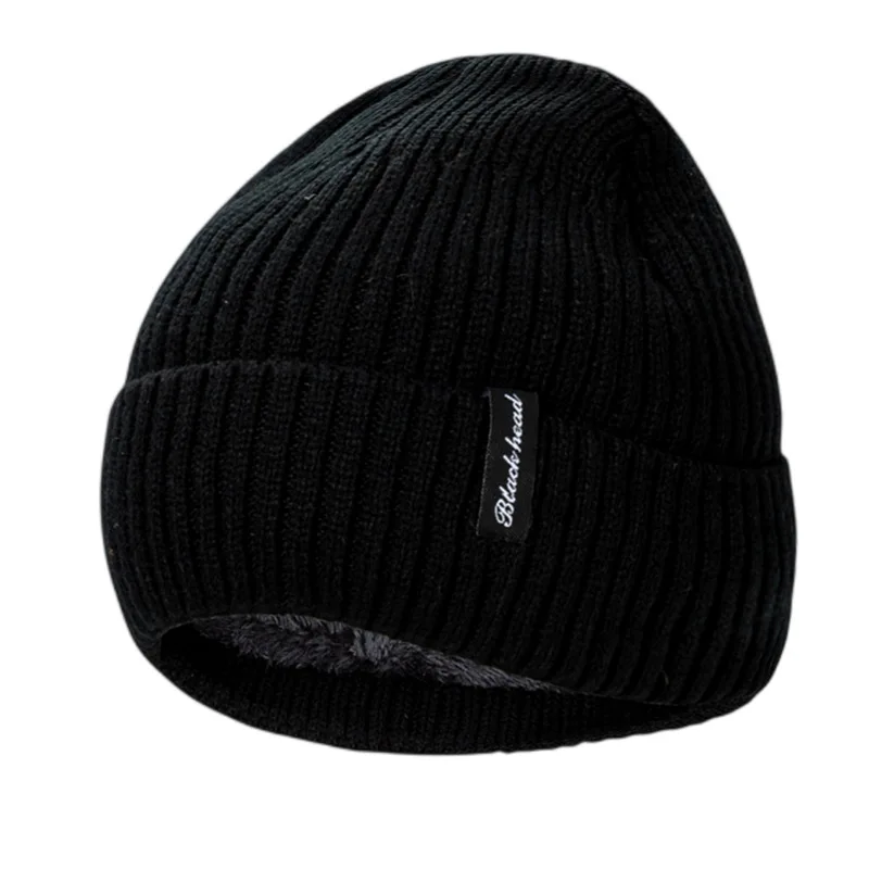 Skullies Beanies Men Winter Hat Women Knitted Hats For Men Cap Winter Beanie Hat Gorro Thick Warm Brimless Fur Bonnet Men\'s Cap