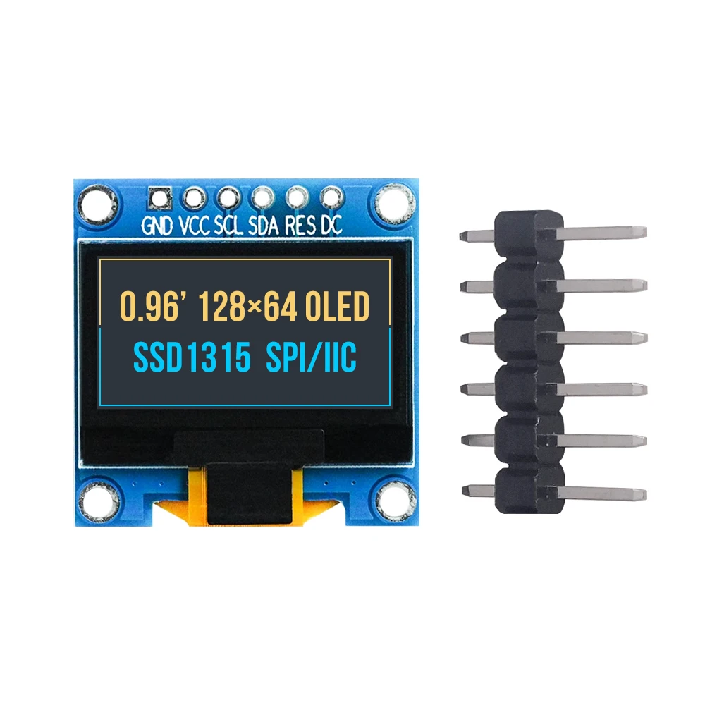 5pcs 0,96 Polegadas Módulos OLED Display 128X64 IIC SPI 6 Pinos Tela Serial LCD SSD1315 Compatível Com SSD1306 Branco Azul Amarelo