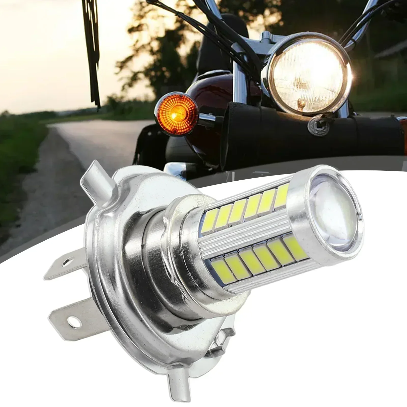 LED Front Fog Light, Motorcycle and Car, Super Bright, 33SMD, H4 H7 H1 H3, 12V, 6W, IP67, 1500 Lumen, 6000K, Longer Range