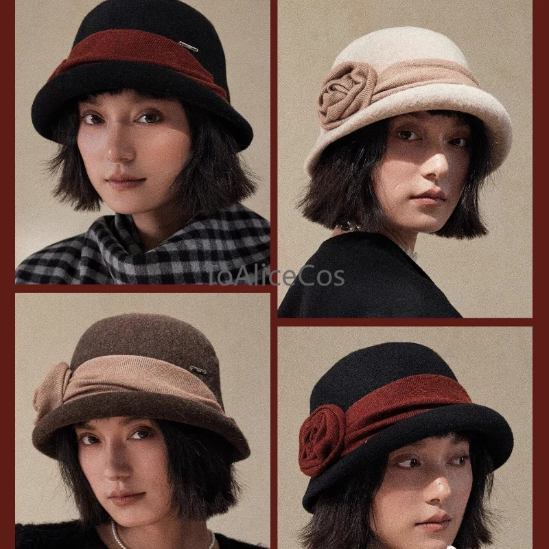 disponibile-stile-vintage-da-donna-cappello-da-pescatore-ispirato-allo-stile-giapponese-con-bordo-arrotolato-e-decorazione-floreale-3d-elegante-cappello-in-lana