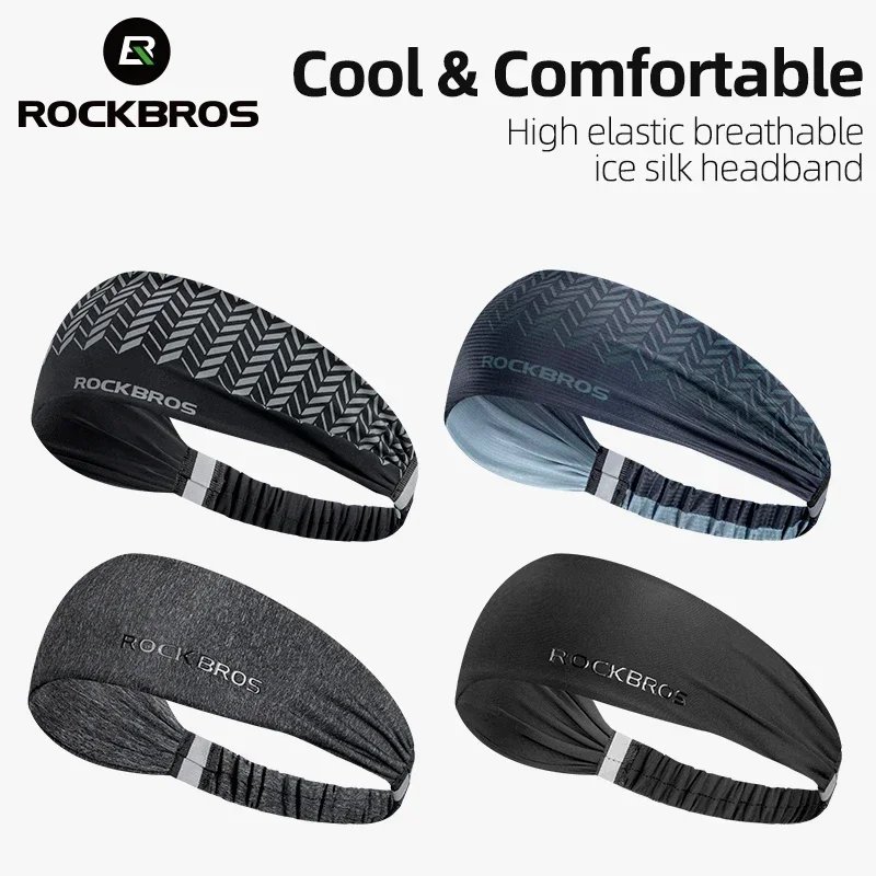 ROCKBROS Sport Headband Cycling Running Sweatband Fitness Yoga Gym Headscarf Sweat Hair Band Bandage Men Women Elastic Head Band