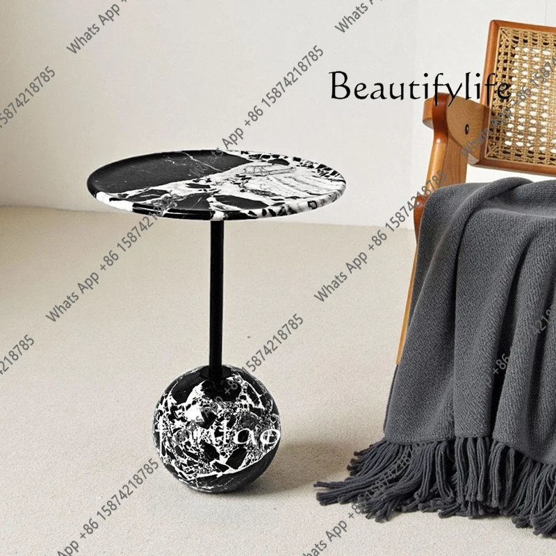 Zx Nordic Natural Marble Sofa Edge Several Designer Light Luxury Living Room Home Table Simple Bedside Table
