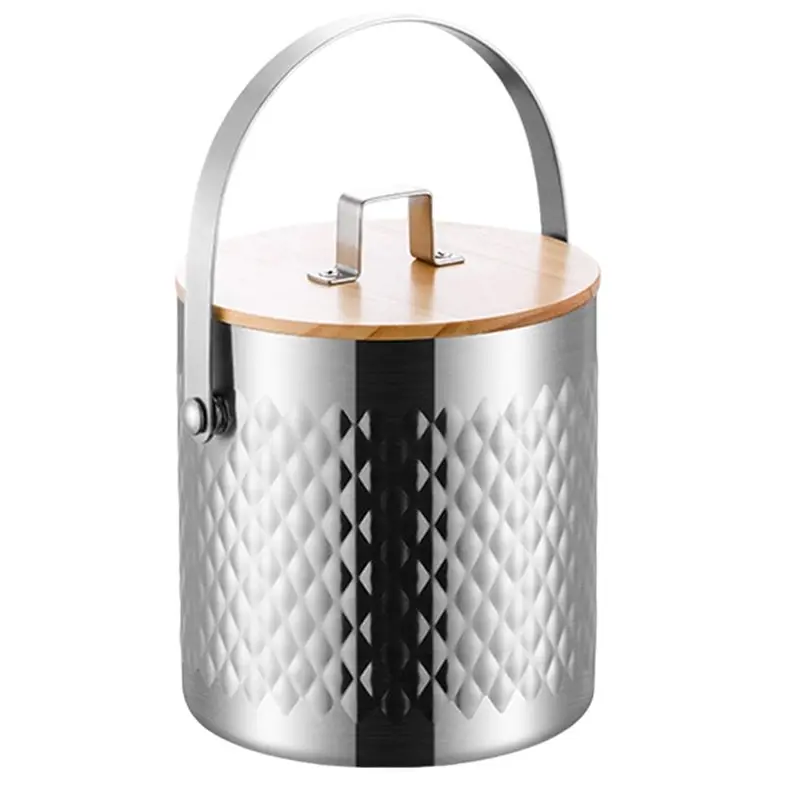 

ABBN-Ice Bucket With Lid & Tong Stainless Steel Interior Insulated Ice Bucket Cocktail Bar