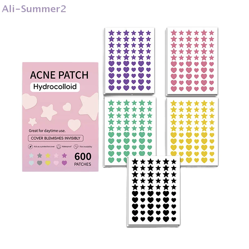 

{Summer2} 300/600Pcs Color Star Heart Shaped Acne Pimple Patches Acne Repair Patch Fade Blemishes Pimple Marks Facial Skin Care