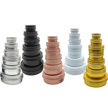 Tarro de crema de lata, envases de bálsamo labial cosmético, bote para manualidades, botella rellenable, rosca de tornillo, aluminio vacío, 10 Uds