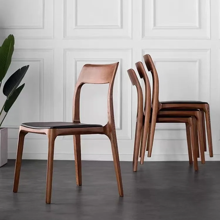 

Custom Solid Wood Modern Simplicity Nordic Dining Chair With Light Backrest For Living Dining Rooms Small Spaces