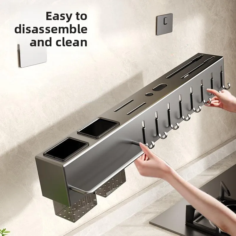 support-mural-de-cuisine-en-acier-inoxydable-pour-couteaux-porte-baguettes-multifonctionnel-etagere-d'organisation-sans-percage