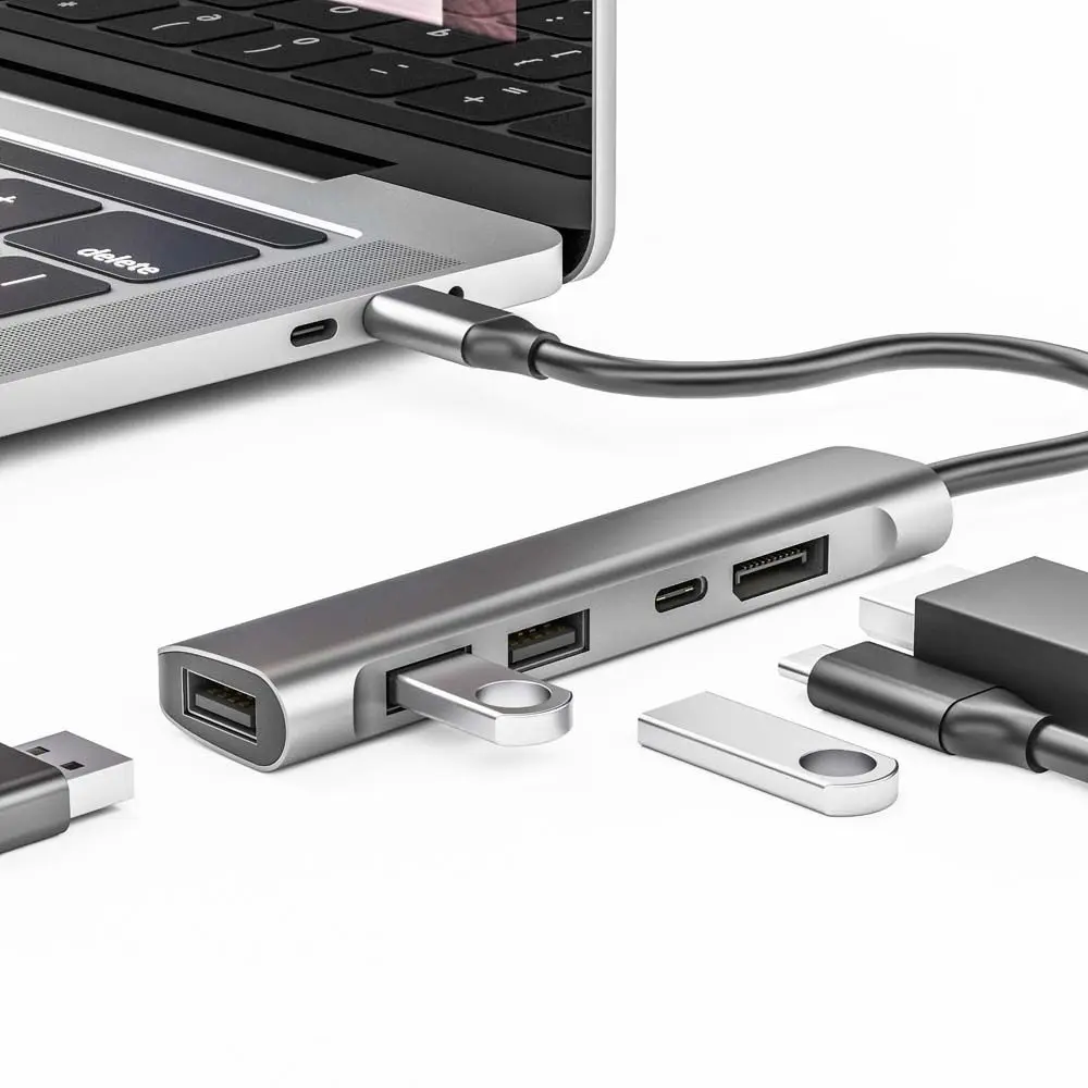 USB-C Type-C To PD PD Charging Computer Accessories DisplayPort USB C Hub 5 In 1 USB Hubs 5 In 1 Docking Station Type C Adapter