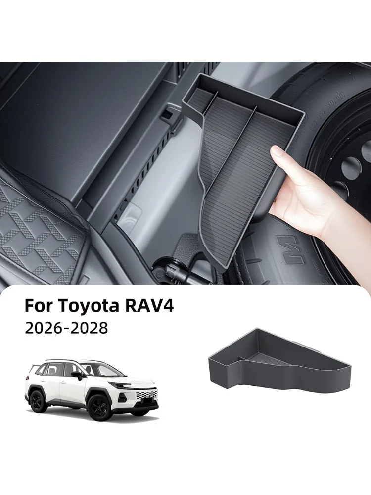 For Toyota RAV4 2026-2028 Left Trunk Storage Box ABS Black Cargo Organizer Multifunction Container Car Interior Accessories Pro