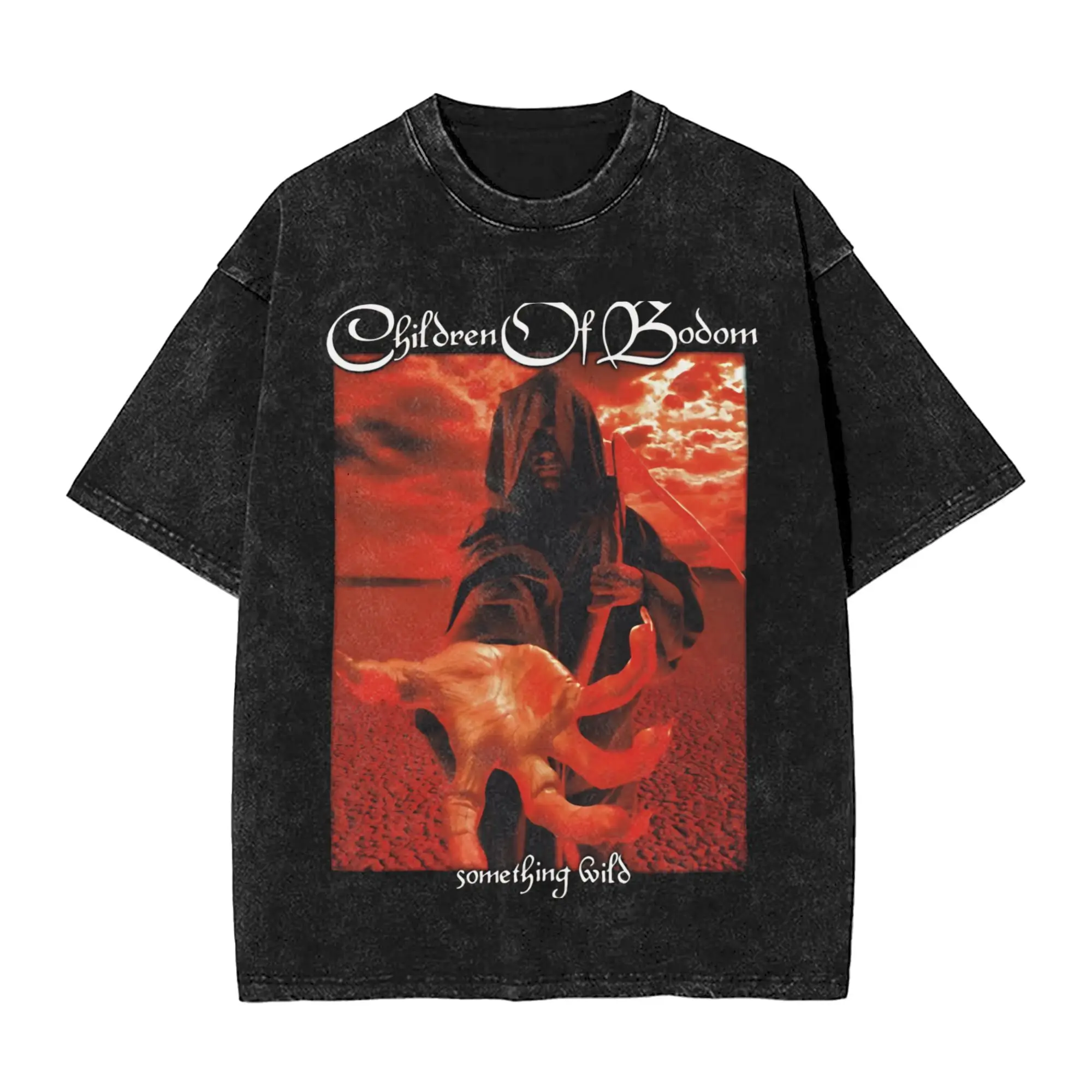 Fashion Children Of Bodom T-Shirts Men Crew Neck Pure Cotton Washed T Shirt  Short Sleeve Tees Plus Size Tops