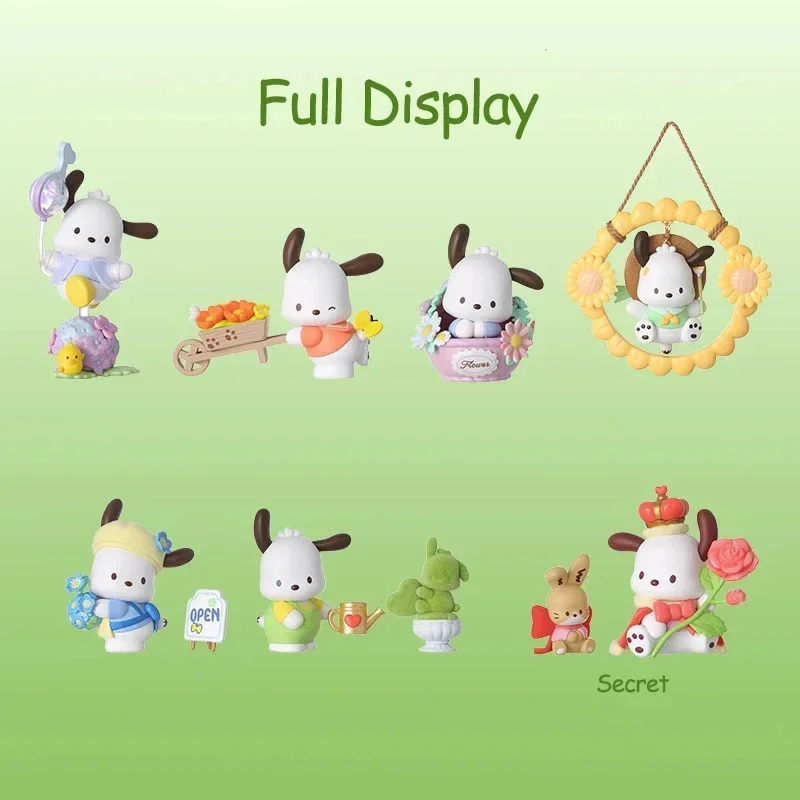 Miniso Sanrio Cinnamoroll Bloem Tiener Blinde Doos Ornament Pacha Hond Handfiguur Schattig Hot Selling Voorraad Volledige Pacha Hond Serie