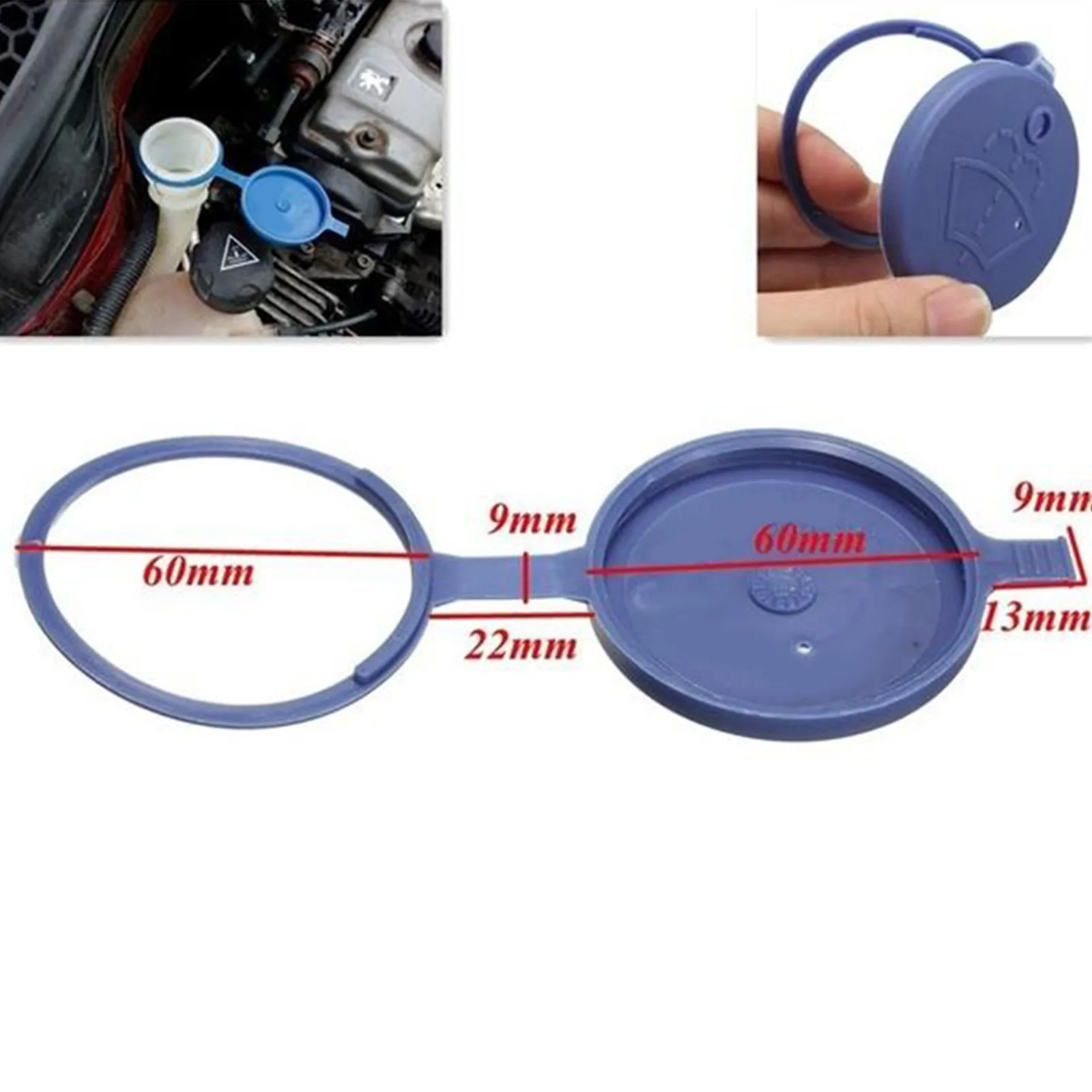 Windshield Washer Reservoir Cap Replacement Durable Plastic Seal to Prevent Overflow Leak Splash for Auto
