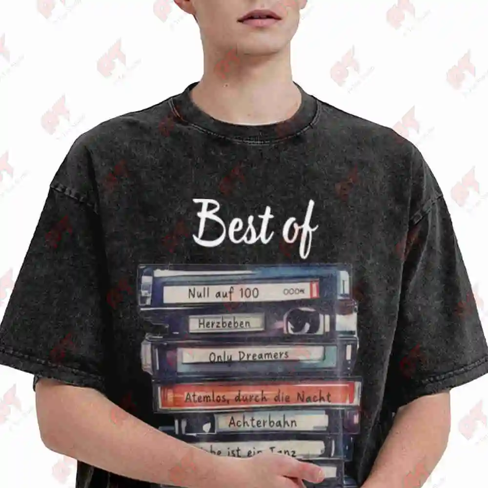 Helene Fan Playlist Retro Cassette Tape Greatest Hits Then And Now Vintage Washed Tee Pure Cotton T-Shirt