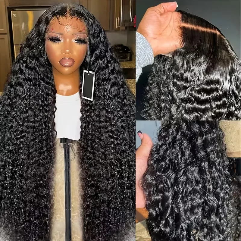 Deep Wave human hair wig 32 34 Inches 200 220 Density 13x4 13x6 HD lace front wig Pre Plucked Natural Baby Hair For Black Women