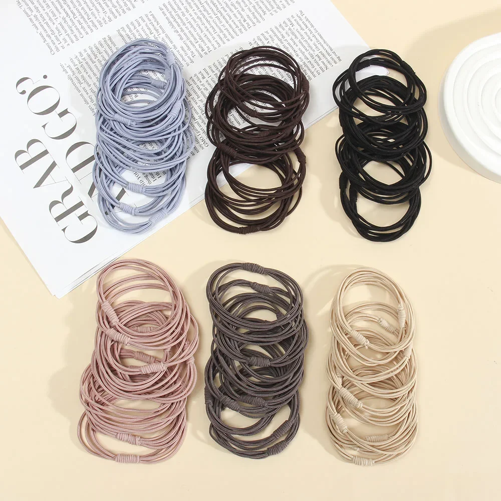 5/10/20pcs 5CM Women Girls Hair Bands Scrunchies High Elastic Rubber Headband Ponytail Holder Ties Hair Accessories Wholesale