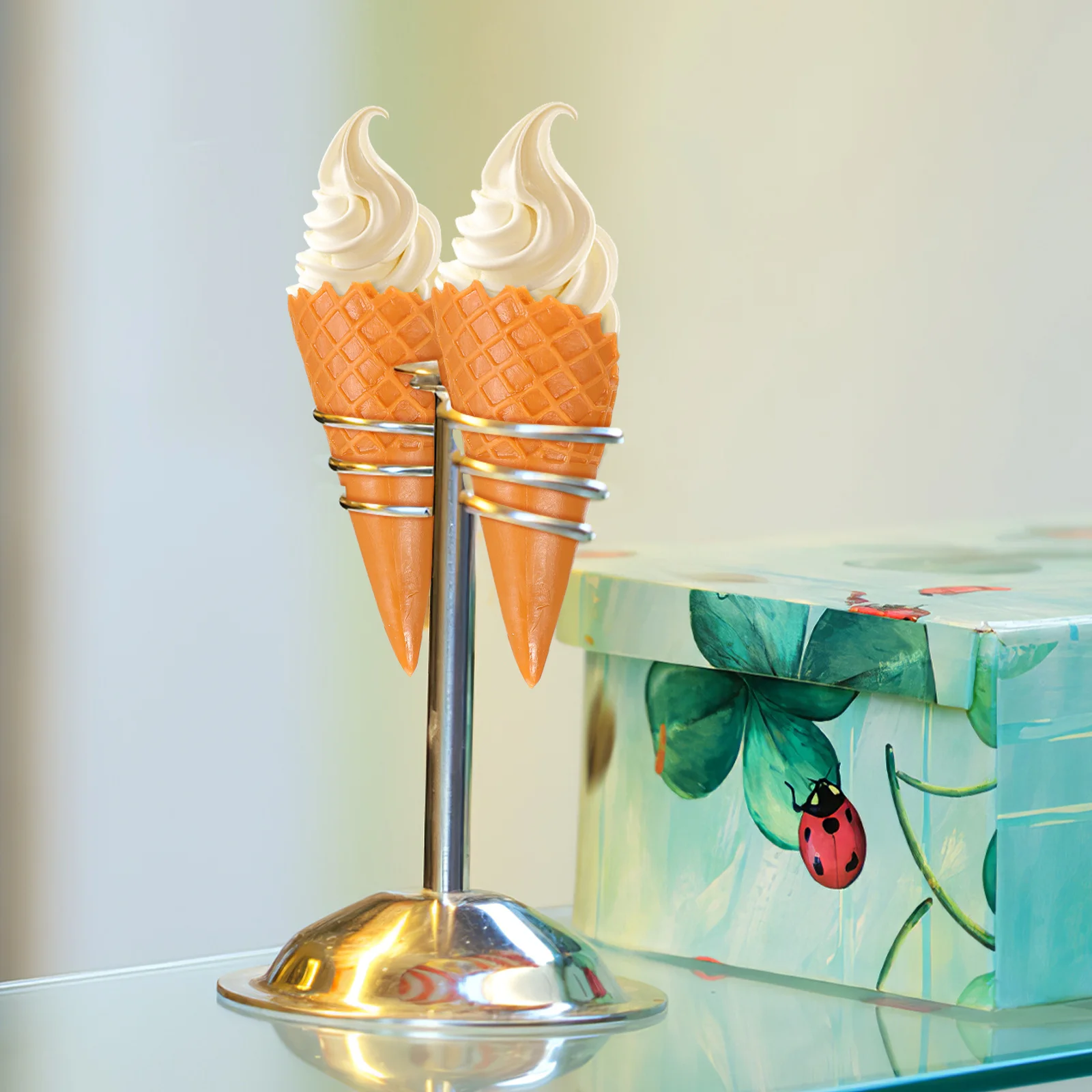 

15pcs Simulation Ice Cream Cone Charms Mini Empty Diy Crafts Supply For Hair Clip Phone Case Decor Jewelry Making Mini Food