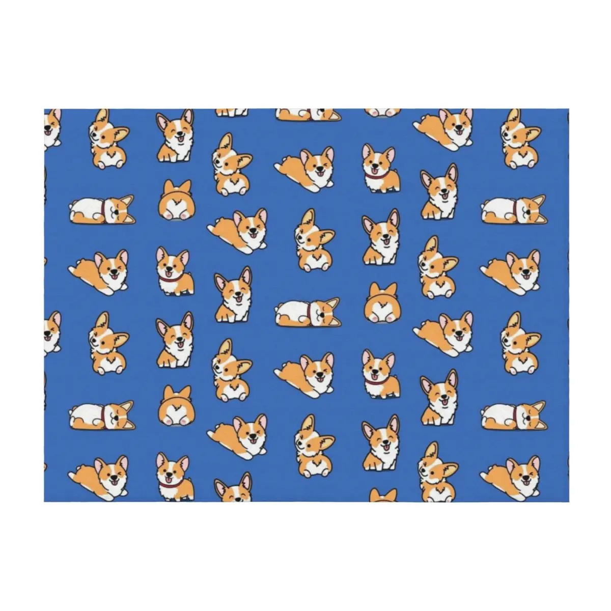 

Kawaii Corgi Throw Blanket Flannel Fabric Designers Summer Thermal Blankets