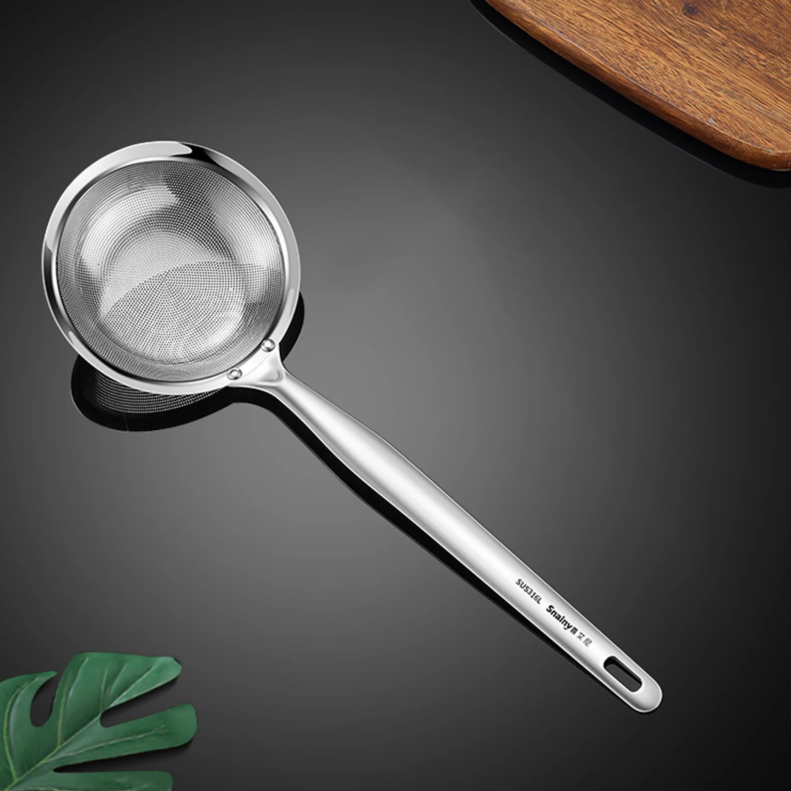 Filter Scoop Stainless Steel Fat Skimmer Spoon Strainer Fat Oil Skim Grease Foam Fine Mesh Strainer Oil Colander Kitchen Tool