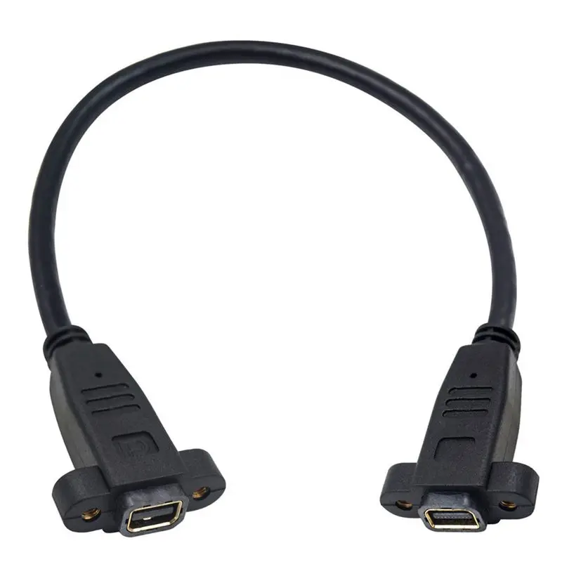 30cm 4K Gold-Plated Mini DisplayPort Female to Female With Ear and Fixed Screw Hole Test Extension Cable Mini DP Female-Female