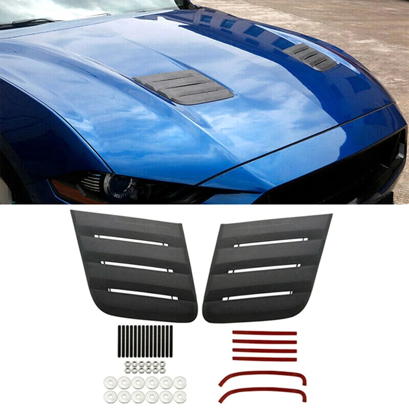 Car Front Engine Cover Car Decorative Air Outlet Fender Intake Parts For Ford Mustang Roush 2018-2020 Vent Cover Hood