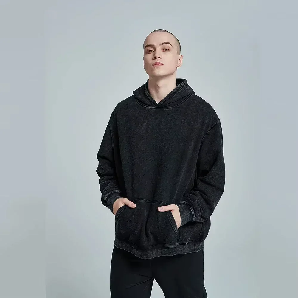 빈티지 Kamado Tanjiro 워시 후드 악마 슬레이어 남성 여성 하라주쿠 streetwear 특대 코튼 풀오버 Y2k 양면 코트
