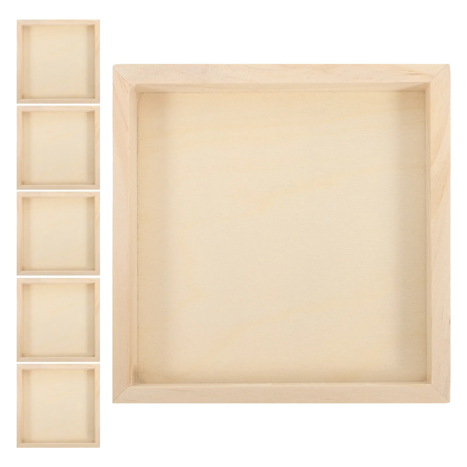 

6Pcs Wooden Puzzle Tray Hexahedral Painting Organizer Strong Material for Long Term Use Space Tidy Solution Puzzle Dish 3D