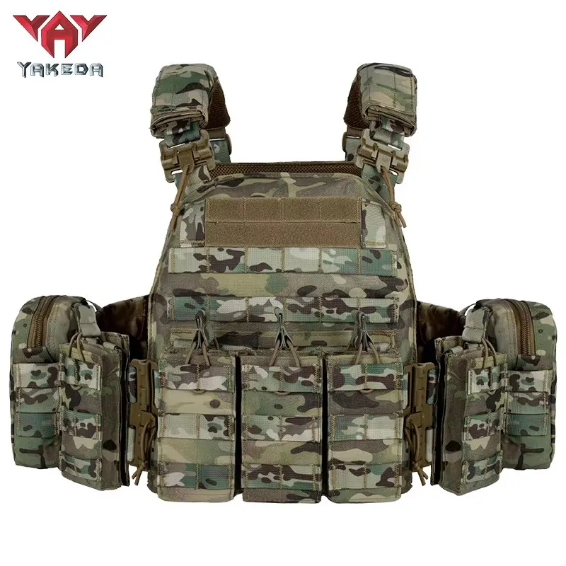 YAKEDA Tactical Vest Outdoor Hunting Plate Carrier Quick Release Protective Adjustable Vest Airsoft