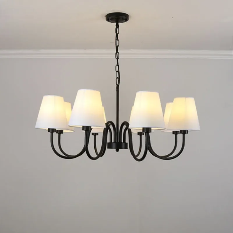 

SANDYHA Nordic Minimalist LED Chandelier Fabric Pendant Light For Bedroom Living Room Dining Table Home Decoration