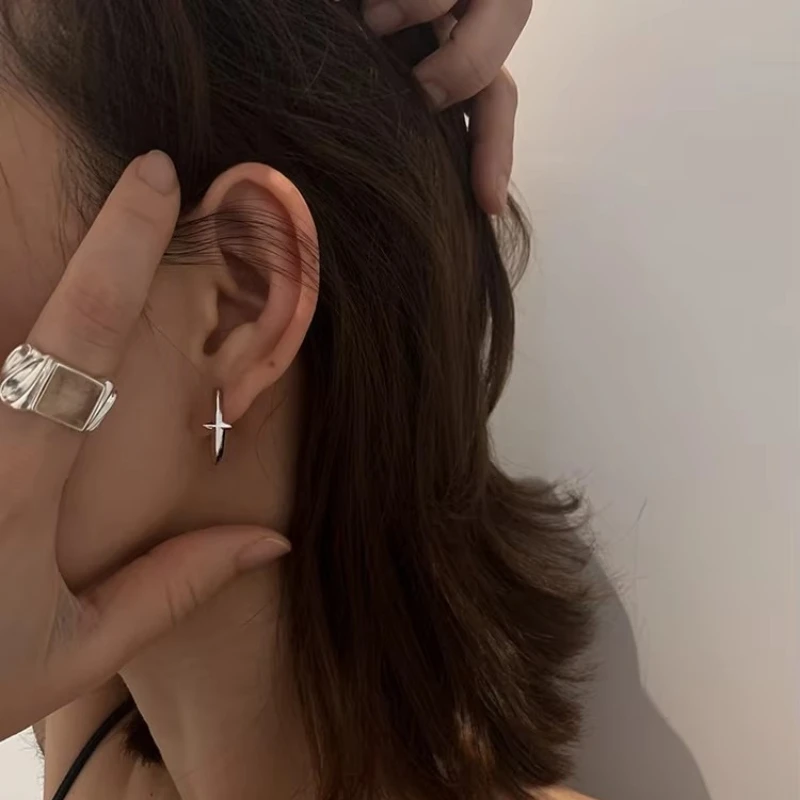 New 925 Sterling Silver Earrings Small Star Earrings Female Charm Jewelry Gift hoop earrings for women