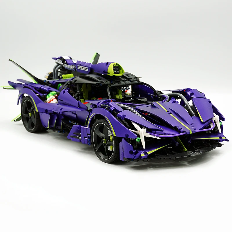 Guly 10614 Technical Purple Plating MOC Super Sprots Car Model Building Blocks Bricks DIY Puzzle Toys Birthday Christmas Gifts