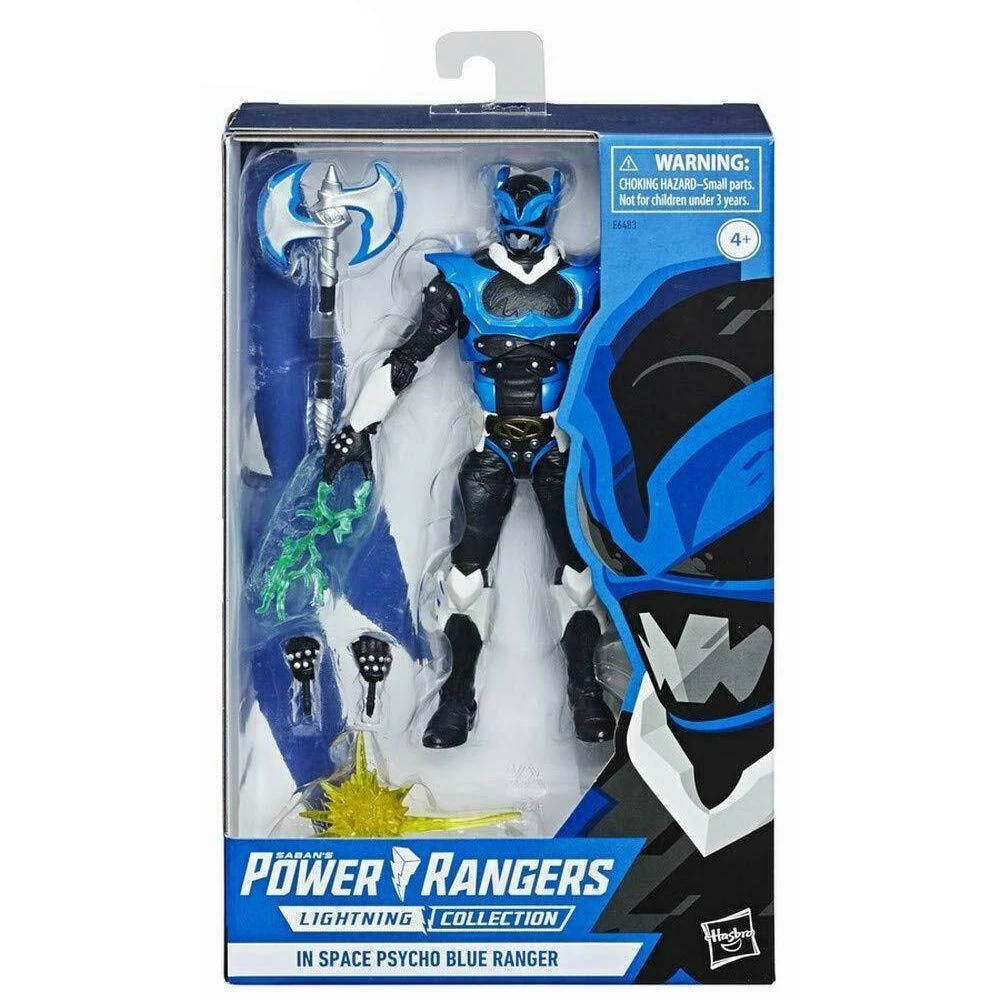 W magazynie Oryginalna kolekcja Hasbro Lightning Power Ranger w kosmosie Psycho Blue Ranger Kolekcjonerskie figurki akcji Model Toys