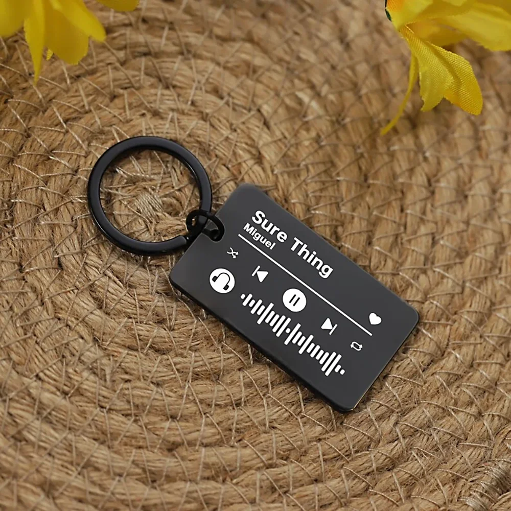 Custom Code Keychain Favorite Song Customized Song Name Singer Spotify Code Music Teacher Boyfriend Girlfriend Gift Music Lover