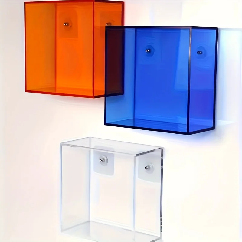 Modern Acrylic Wall Shelves No Drilling Required Perfume Figure Display Storage Case Room Decoration Interior Accessories Gift