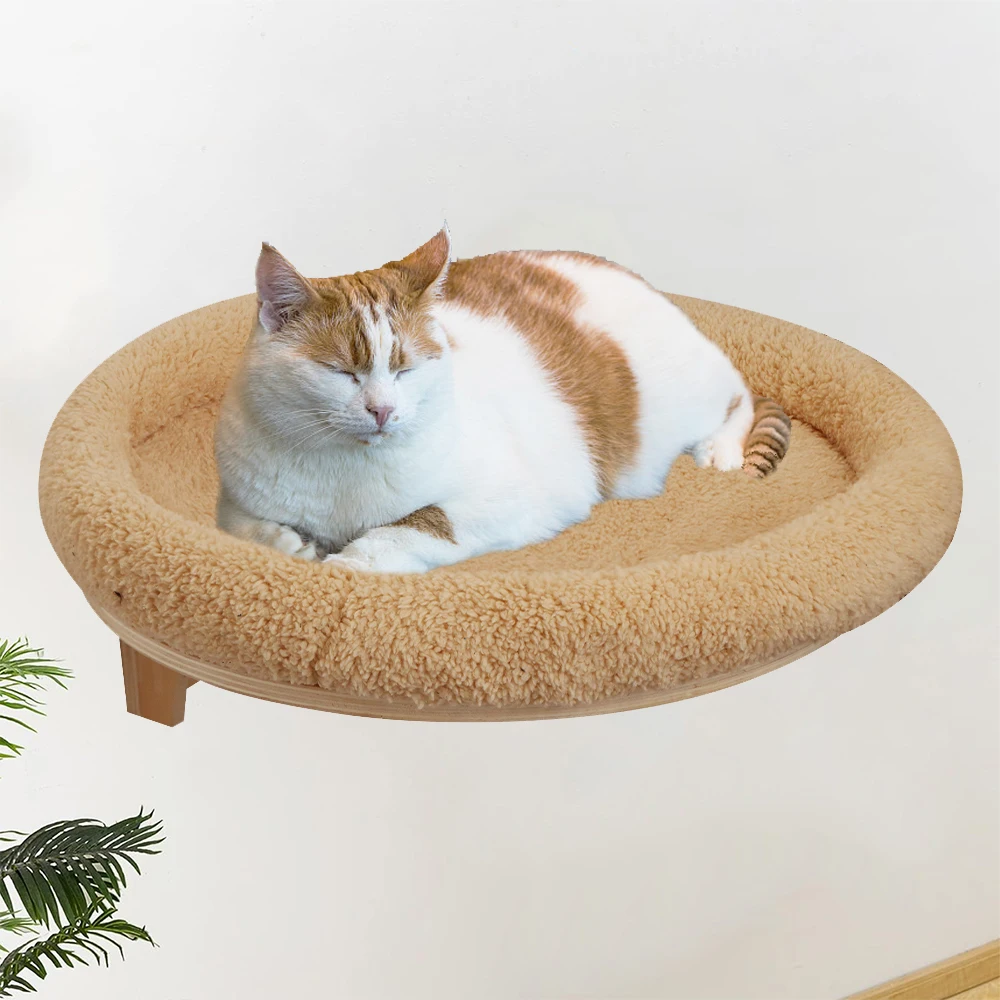 

Wall Mounted Circular Cat Nest Cat Bed with A Cushion Soft and Comfortable Available In All Seasons for Cats of All Sizes