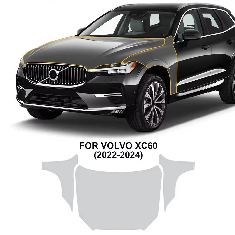 

For Volvo XC60 2022-2024 8.5Mil TPU Bumper Hood Scratch-Resistant Self-Healing Paint Protection Film Invisible Pre-cut PPF Kit﻿