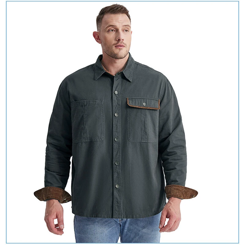 

Facecloth Breathable Cotton Anti-Pilling Casual Shirt Men'S Outdoor Tactical Military Long-Sleeved Shirt Mountaineering Hiking