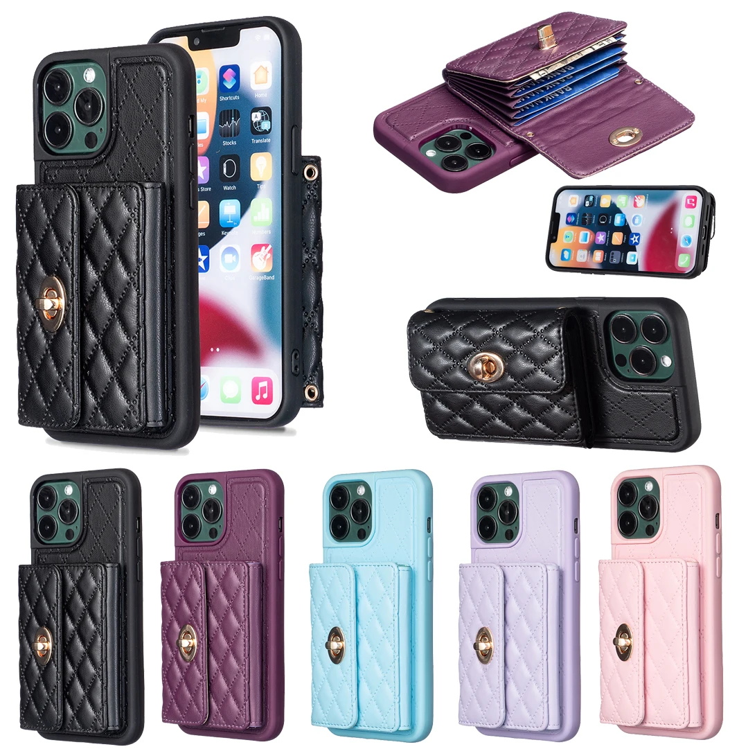 Fashion Girls Women Wallet Case For Iphone 14 plus 13 pro 12 11 Pro max 8 7 6 SE 2020 X Xr XS max Card Holder Stand cover