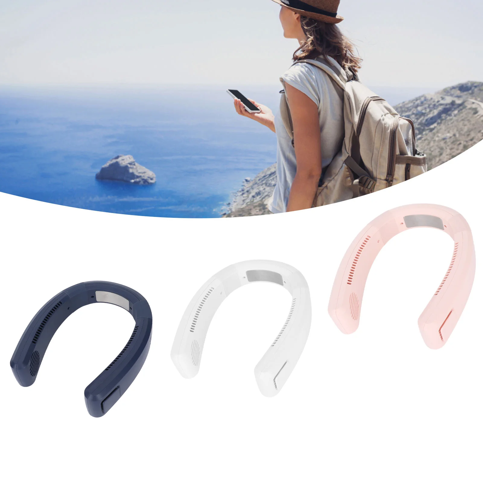 

Безлопастной шейный вентилятор, шейный вентилятор, зарядка через USB, 80 отверстий, 4000 до 5500 об/мин, портативный вентилятор с высоким полиэтиленовым ветром, портативный вентилятор для дома на открытом воздухе