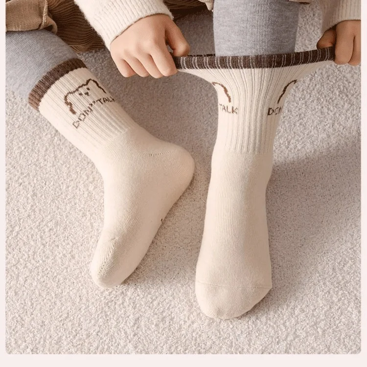 5 Paar Kindersocken Babysocken Winter Warme Socken Jungen Mädchen Thermosocken Kinder Dicke Plüschsocken – Detail 9